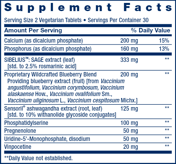 Cognitex® Elite Pregnenolone (Life Extension) Supplement Facts