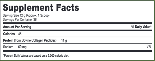 Collagen Protein Powder (Amy Myers MD) supplement facts