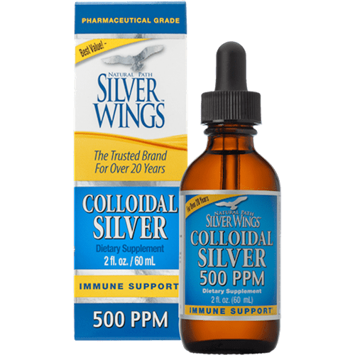 Colloidal Silver 500PPM Dropper (Natural Path Silver Wings) 2oz