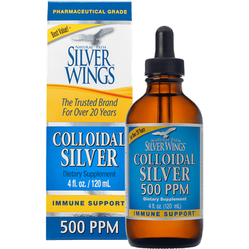 Colloidal Silver 500PPM Dropper (Natural Path Silver Wings) 4oz