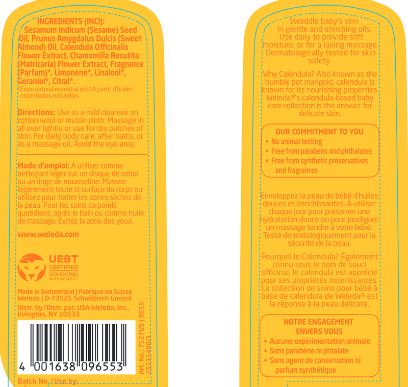 Comforting Baby Oil (Weleda Body Care) Label