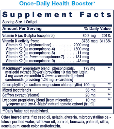 comprehensive nutrient packs advanced life extension supplement facts