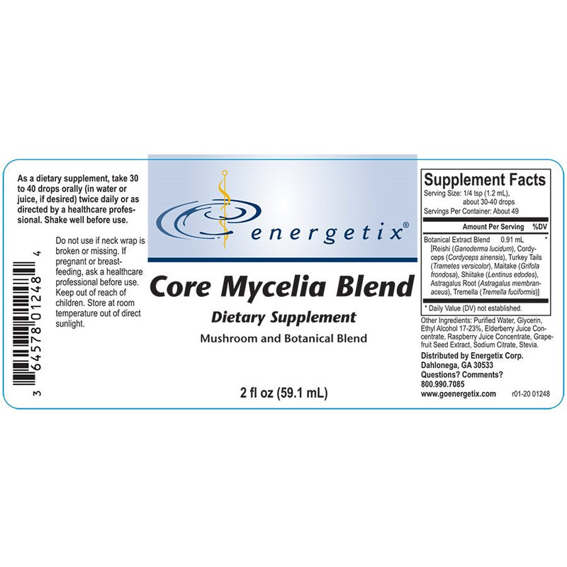 Core Mycelia Blend (Energetix) Label