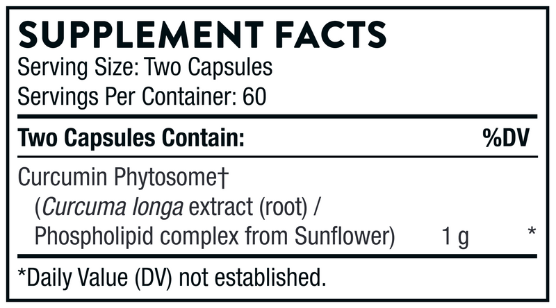 Curcumin Phytosome Meriva (Thorne) 120ct supplement facts