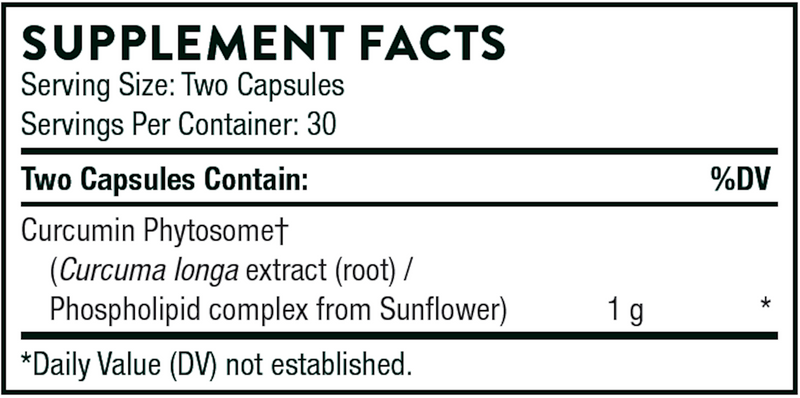 Curcumin Phytosome Meriva (Thorne) 60ct supplement facts