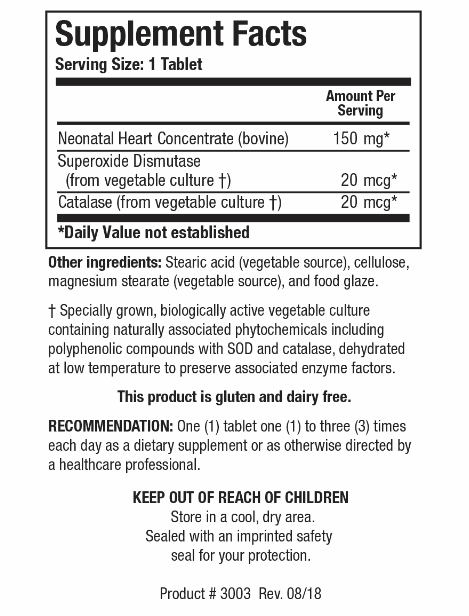 Cytozyme-H (Neonatal Heart) (Biotics Research) Supplement Facts