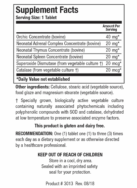 Cytozyme-M (Male Gland Comb.) (Biotics Research) Supplement Facts