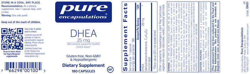 DHEA 25 Mg. 180 Count