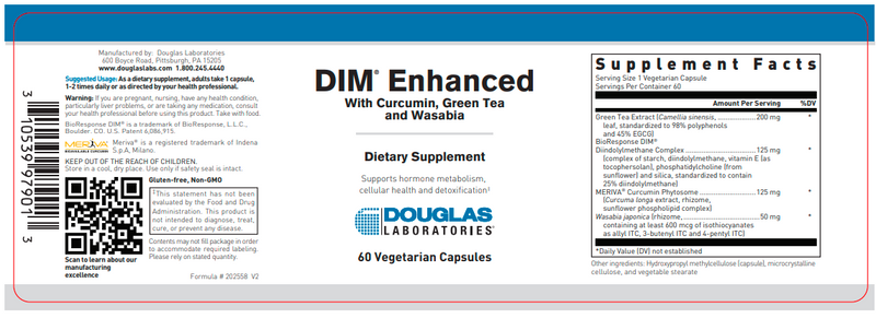 DIM® ENHANCED 30ct (Douglas Labs) label