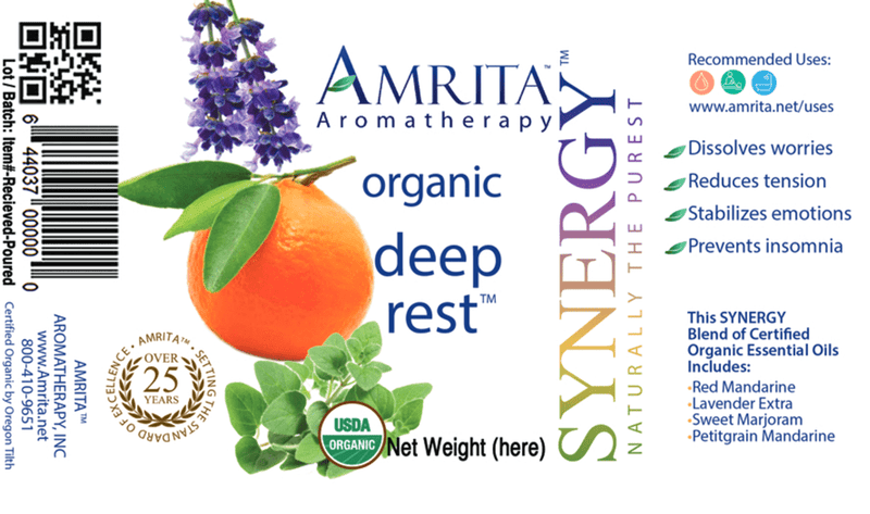 Deep Rest Organic (Amrita Aromatherapy) Label