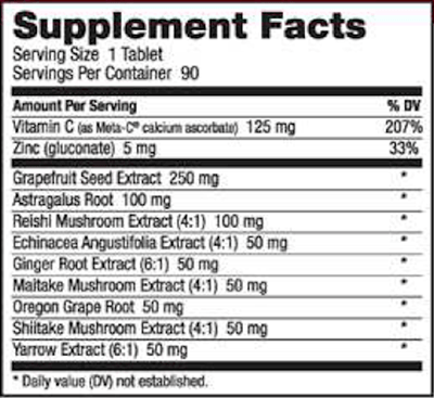 DefensePlus (Nutribiotic Inc) Supplement Facts