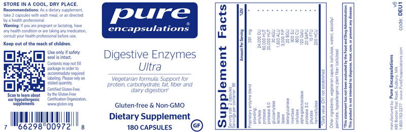 Digestive Enzymes Ultra 180 Count