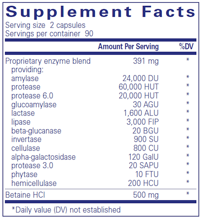 Digestive Enzymes Ultra with Betaine HCl 180 Count