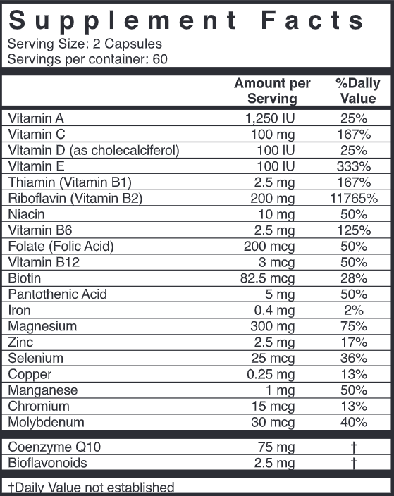 Dolovent (Weber & Weber) Supplement Facts