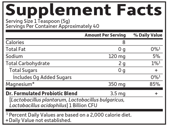 Dr. Formulated Magnesium Raspberry Lemon (Garden of Life) Supplement Facts