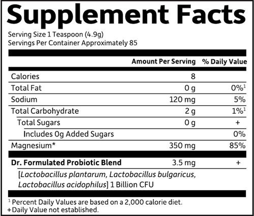 Dr. Formulated Magnesium Orange (Garden of Life) 14.8oz Supplement Facts