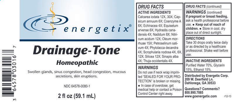 Drainage-Tone (Energetix) Label