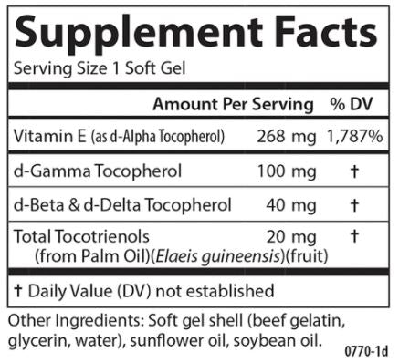 E-Gems Elite (Carlson Labs) Supplement Facts