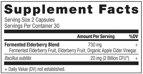 Elderberry + Probiotics (Ancient Nutrition) Supplement Facts