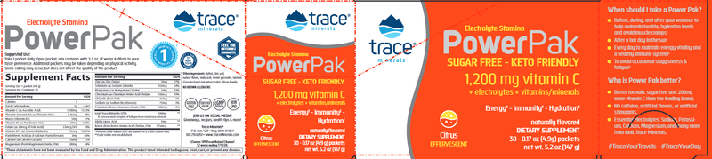 Electrolyte PowerPak Orange Mango Trace Minerals Research label