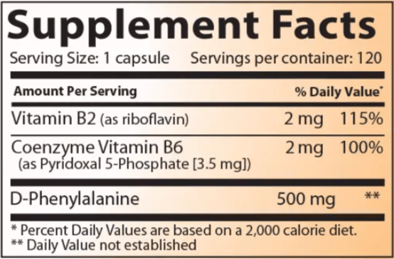 EndorphiGen 120 caps (Lidtke) supplement facts