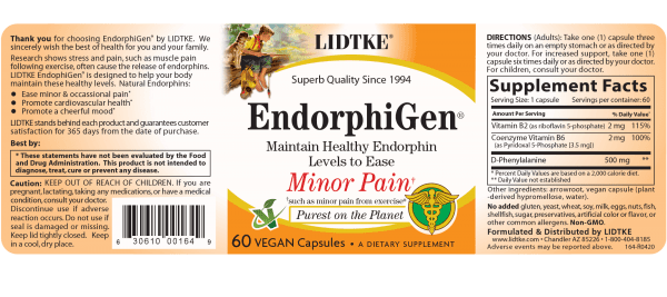 EndorphiGen 60 caps (Lidtke) Label