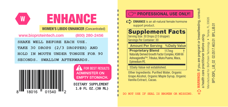 Enhance - Female Libido Enhancer (Bio Protein Technology) Label