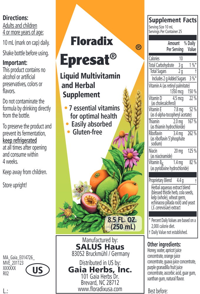 Epresat Adult Multivitamin 8.5oz (Salus) Label