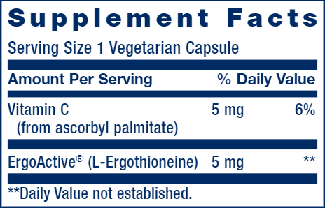 Essential Youth L-Ergothioneine (Life Extension) Supplement Facts