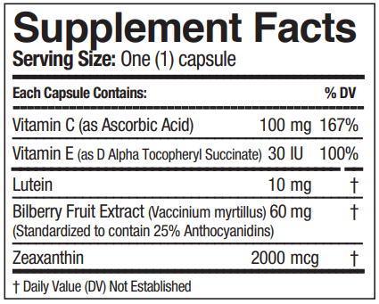 Eye Plus Progena Supplement Facts