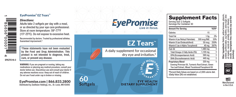 EyePromise EZ Tears (EyePromise) Label