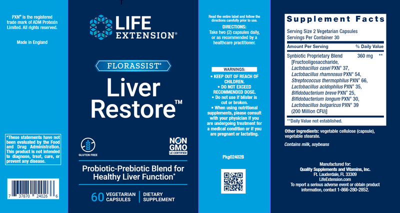 FLORASSIST Liver Restore (Life Extension) Label