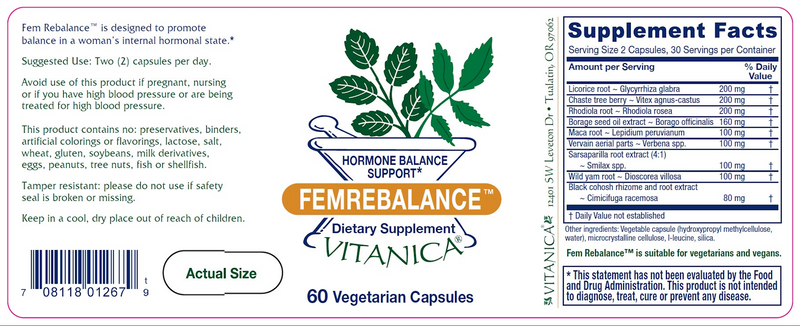 Fem Rebalance Vitanica products