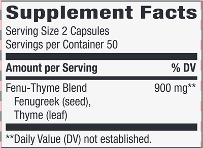 Fenu-Thyme (Nature's Way) Supplement Facts