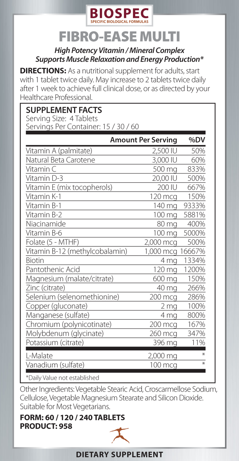 Fibro-Ease Multi (Biospec Nutritionals) Supplement Facts