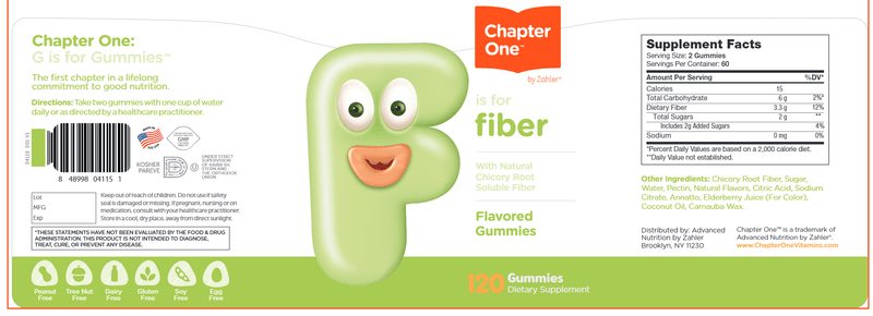 fiber gummies chapter one label