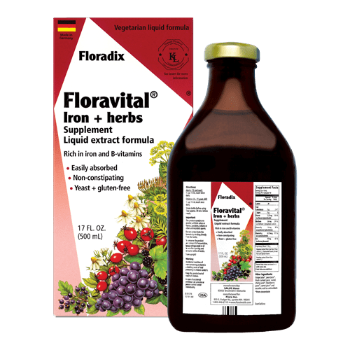 Floravital Iron & Herbs Yeast-Free 17oz (Salus) Front