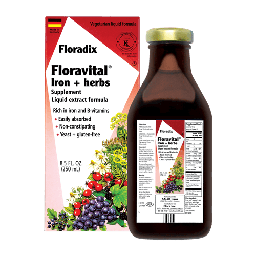 Floravital Iron & Herbs Yeast-Free 8.5oz (Salus) Front