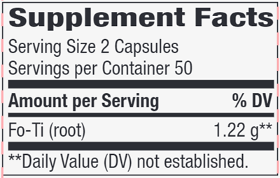 Fo-Ti Root 610 mg (Nature's Way) Supplement Facts