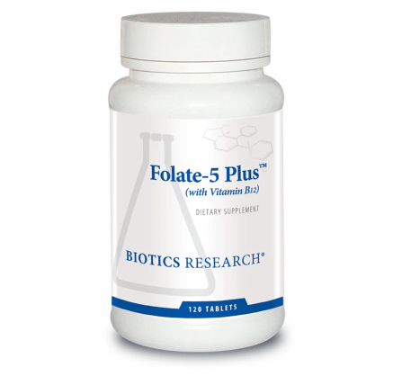 Folate-5 Plus (with B12) (Biotics Research)