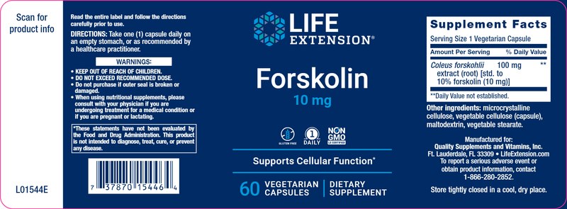 Forskolin (Life Extension) Label