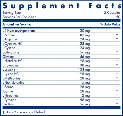 Free Aminos (Allergy Research Group) supplement facts