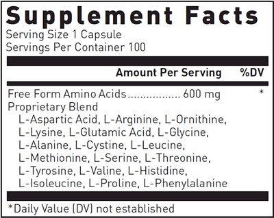 Free Form Amino Acids Douglas Labs supplement facts