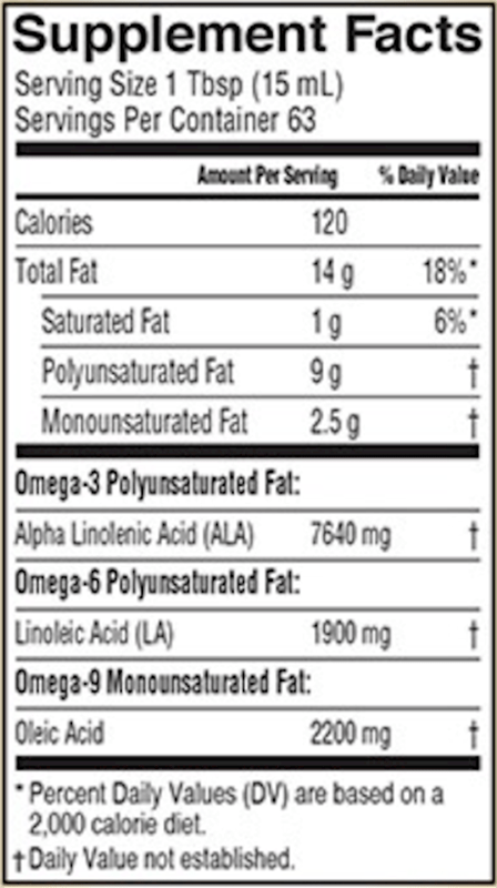 Fresh Flax Oil Organic 32oz (Barlean's Organic Oils) supplement facts