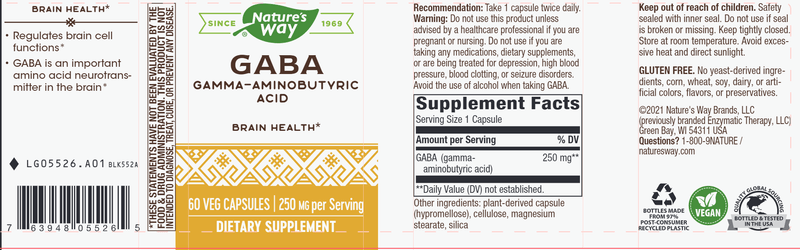 GABA (Nature's Way) Label