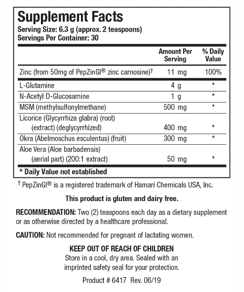 GI-Resolve (Biotics Research) Supplement Facts