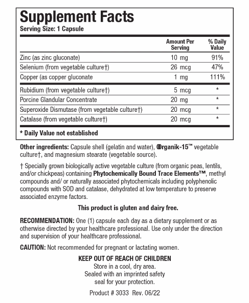 GTA-Forte (Biotics Research) Supplement Facts