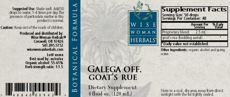 Galega/goat's rue (Wise Woman Herbals) Label