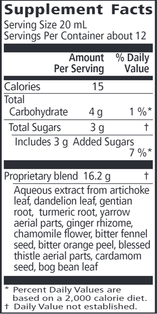 Gallexier Herbal Bitters (Salus) Supplement Facts