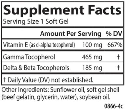 Gamma E-Gems (Carlson Labs) Supplement Facts